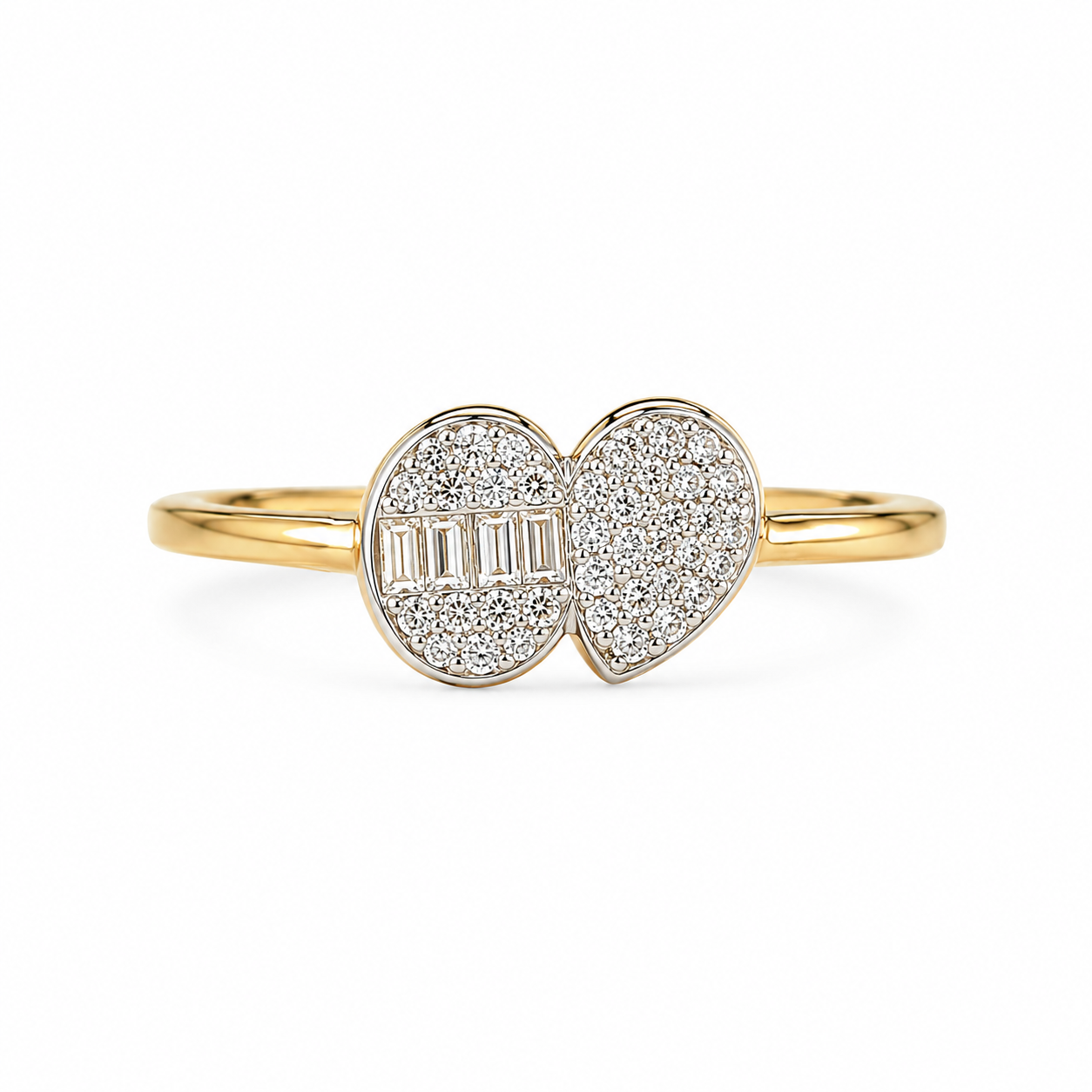 14KT GOLD AND DIAMOND DELICATE RING Size 7