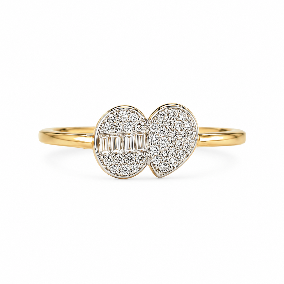 14KT GOLD AND DIAMOND DELICATE RING Size 7