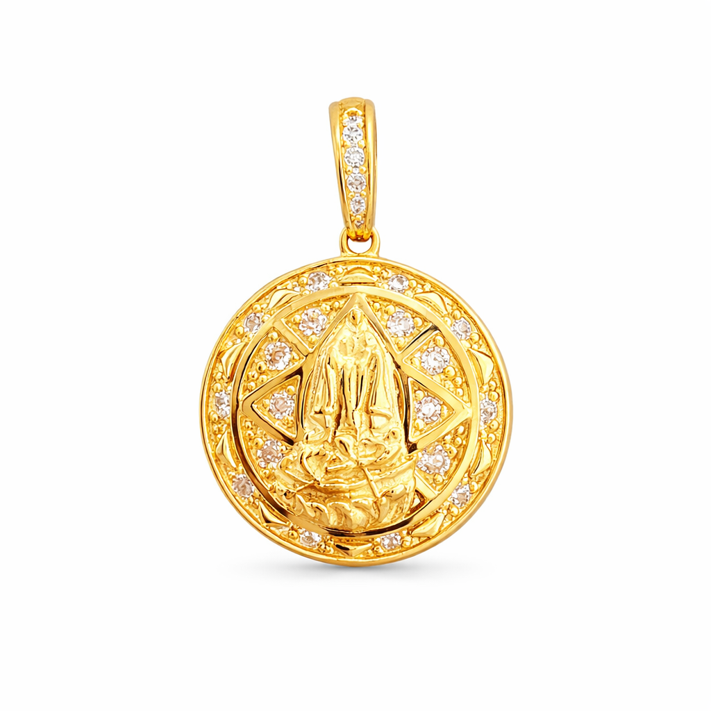 10KT ZC PUFFY CARIDAD PENDANT Size 19MM Weigth 3GRS
