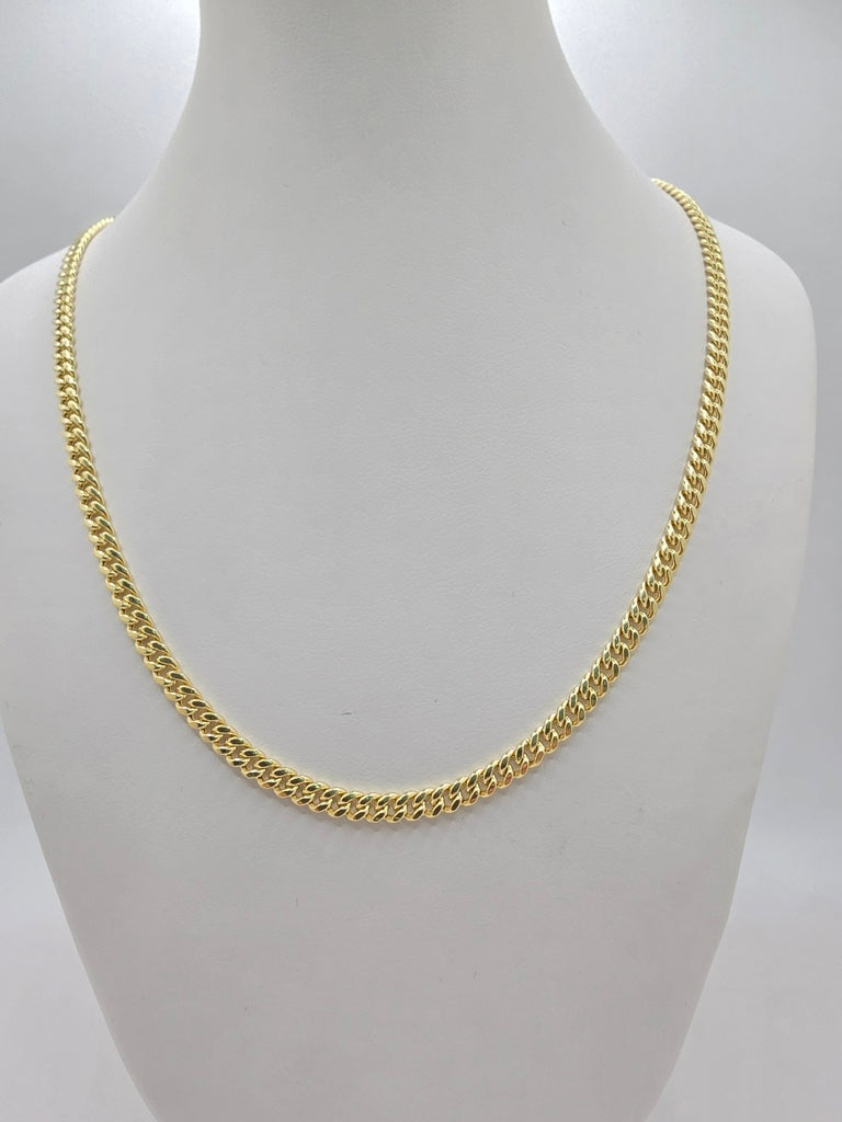 10KT SOLID MIAMI CUBAN CHAIN 16INCH 4MM WEIGHT 10.5GR