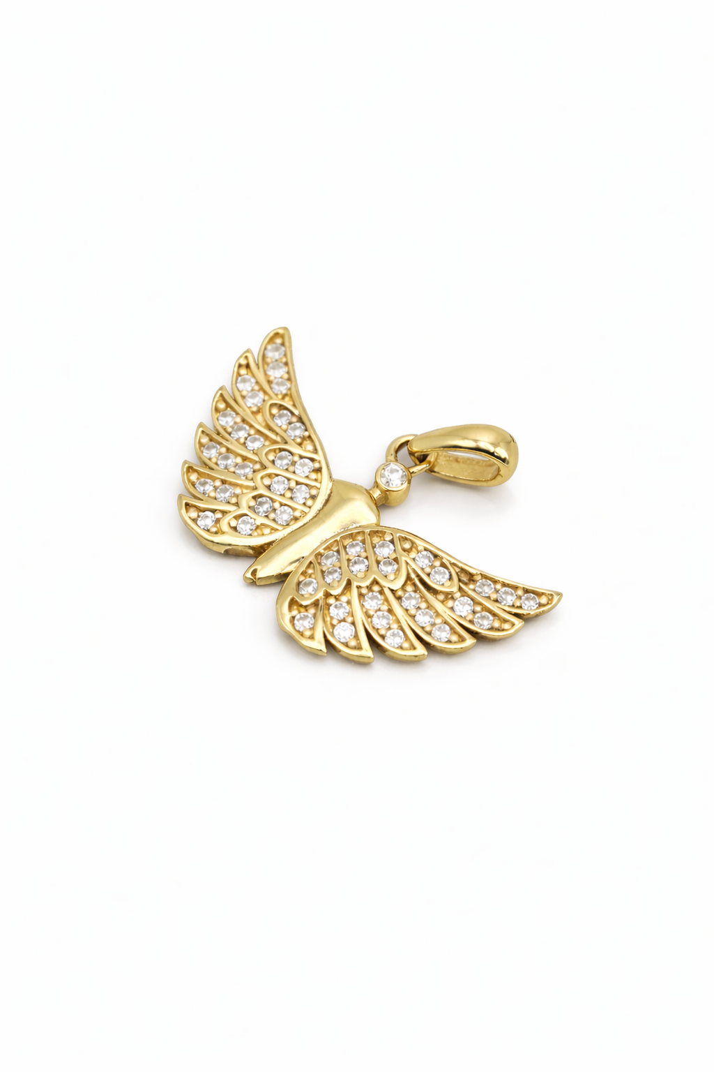 10KT CZ ANGEL WINGS PENDANT Size SMALL Weigth 1.9GR