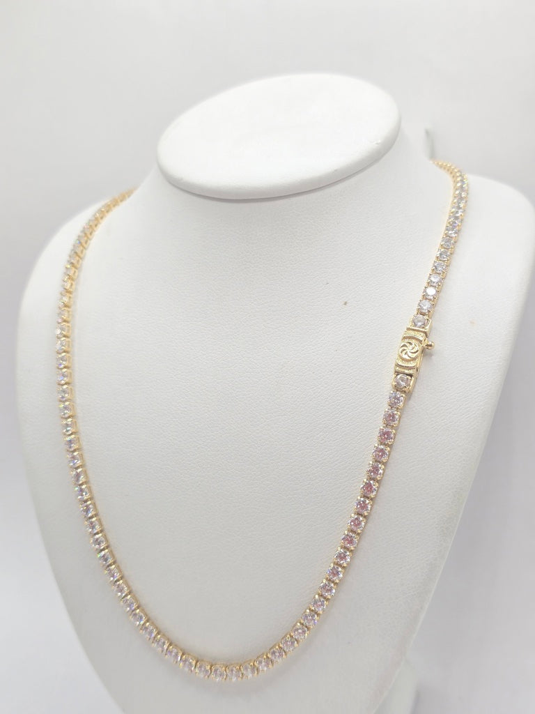 14KT CZ TENNIS CHAIN Size 3MM 18IN Weigth 11