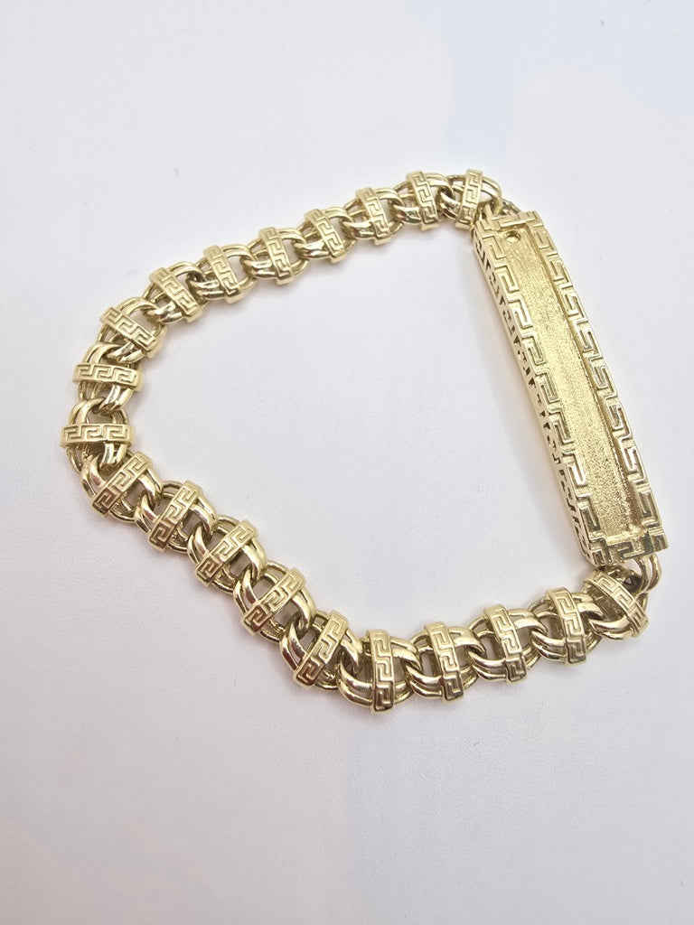 10KT ID GREEK STYLE BRACELET  Size 8INCH Weight 23.1GR