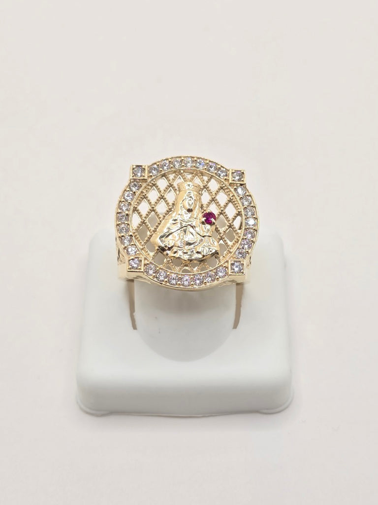10KT SANTA BARBARA RING WITH NET BACKGROUND Size 10 Weight 10.3GR