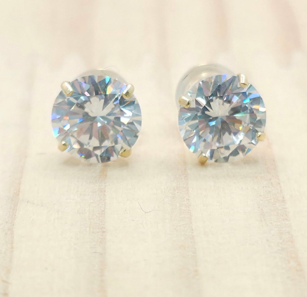 10KT ROUND SOLITAIRE EARRINGS Size 6MM