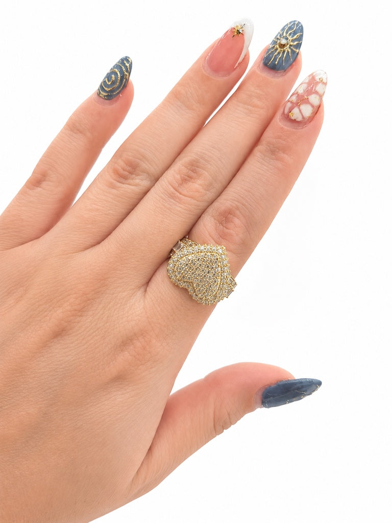 10KT CZ HEART RING Size 7