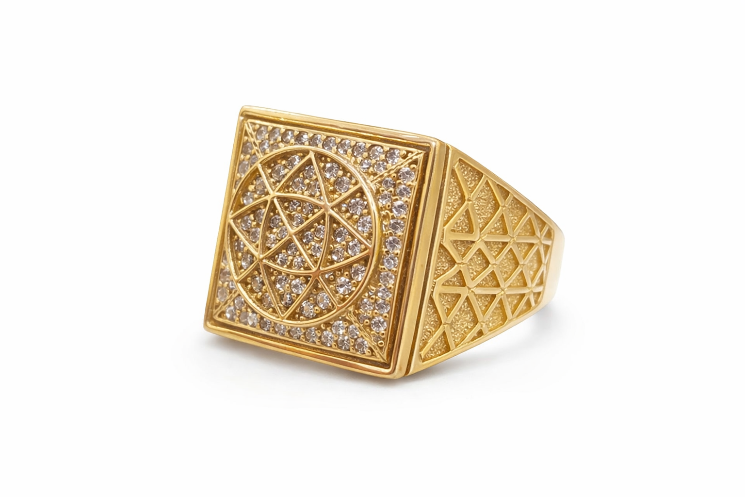 110KT SQUARE ROSETTA RING Size 11 Weigth 8.8GR