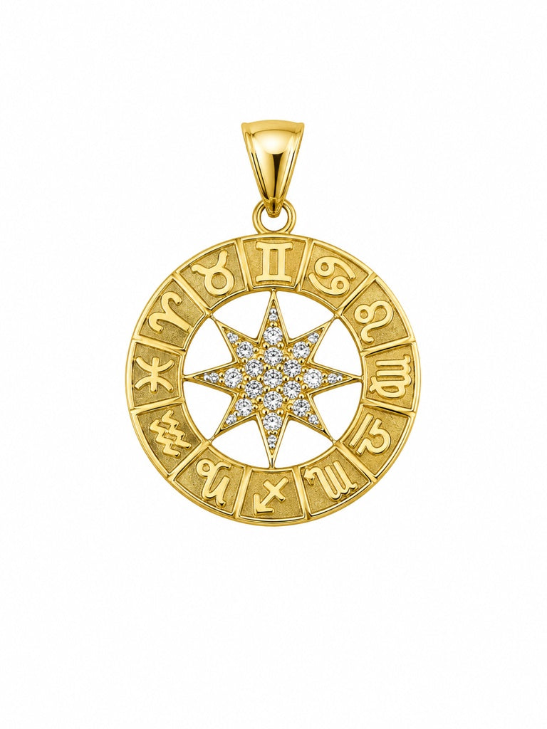 14KT ROUND ZODIAC PENDANT Weight 1.7GR