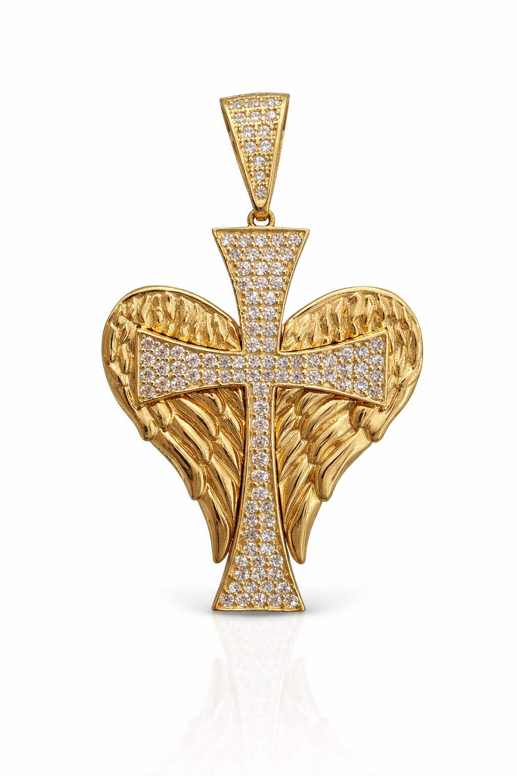 14KT ANGEL WINGS CROSS PENDANT Weight 8GR