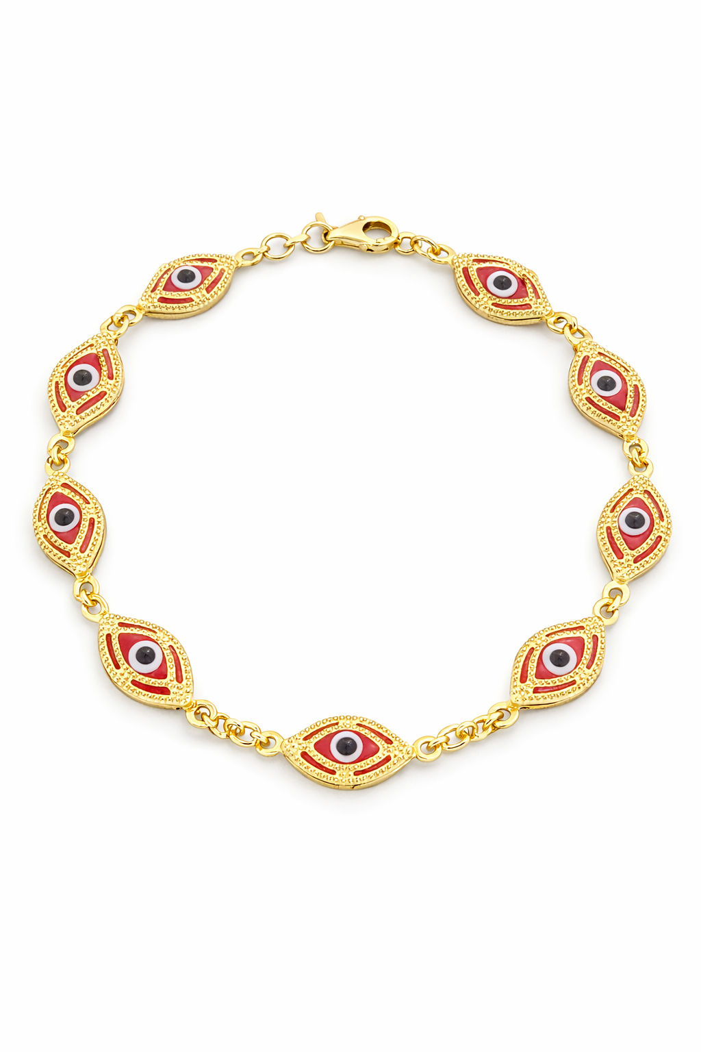 14KT RED EYE BRACELET Size 7.5-8INCH Weigth 5.3GR