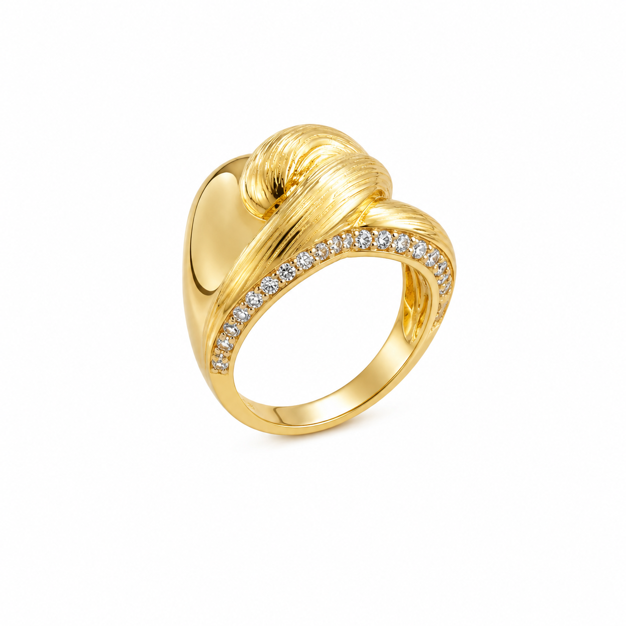 14KT MODERN TWO NEVADA DROPS DESIGN RING Size 8 Weigth 4GR