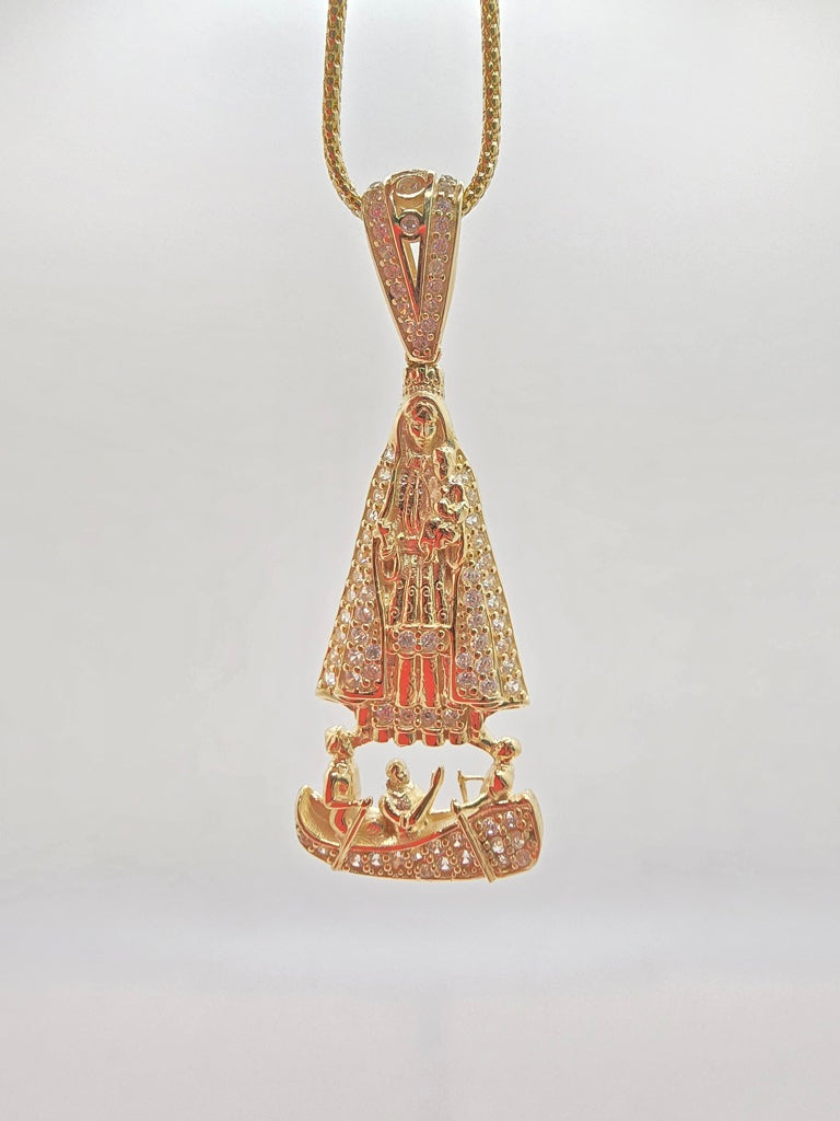 10KT SMALL CZ CARIDAD PENDANT  Weight 3.1GR