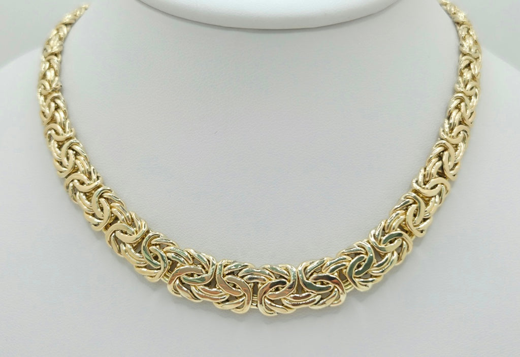 10KT DEGRADING BYZENTINE NECKLACE Size 18INCH 14MM Weight 25GR