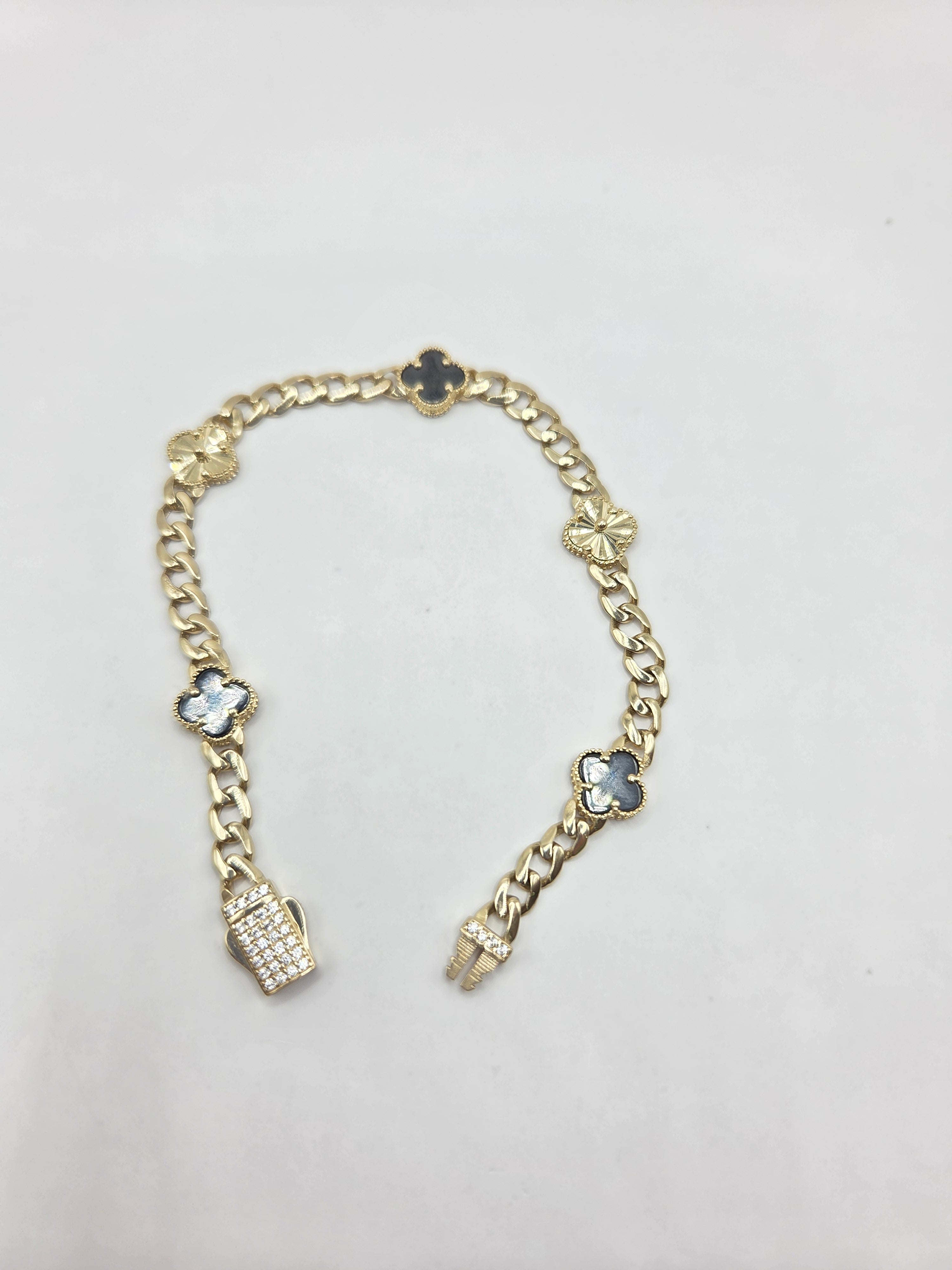 14KT FLOWER BRACELET Size 7INCH 5MM Weigth 6.9GR
