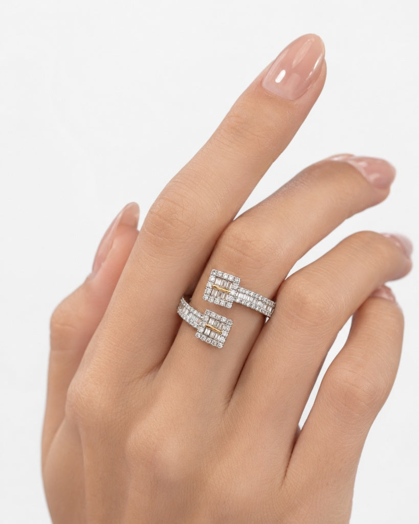 14KT SQUARE RING SIZE 11 Weigth 4.3GR