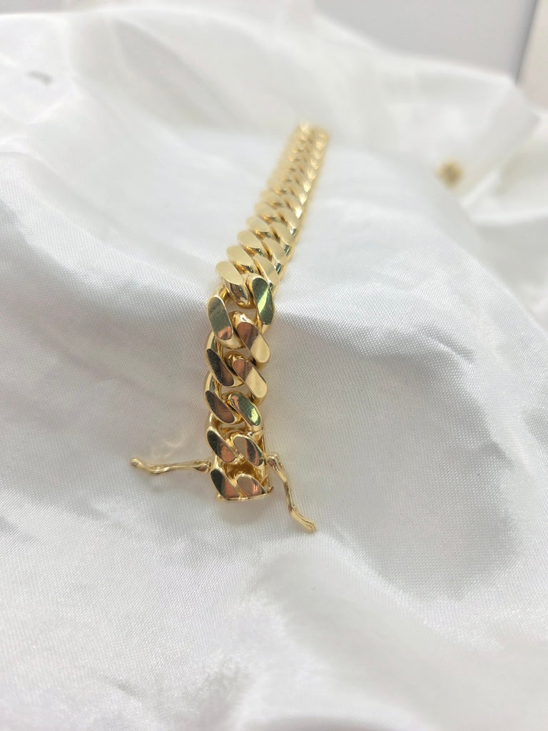 10KT SOLID MIAMI CUBAN BRACELET Size 7INCH 9MM Weight 38.1GR