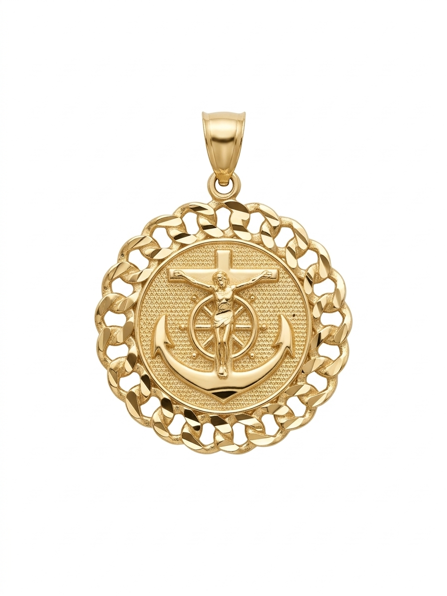 10KT ROUND ANCHOR PENDANT  Weigth 2.9GR