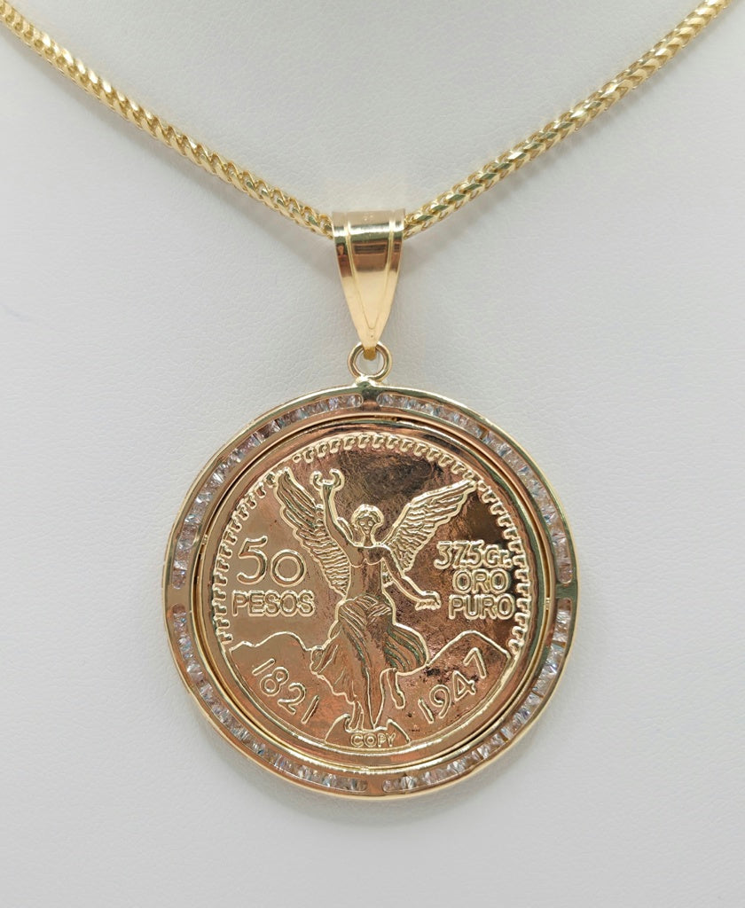 14KT CZ LARGE CENTENARY PENDANT Weight 9.6GR