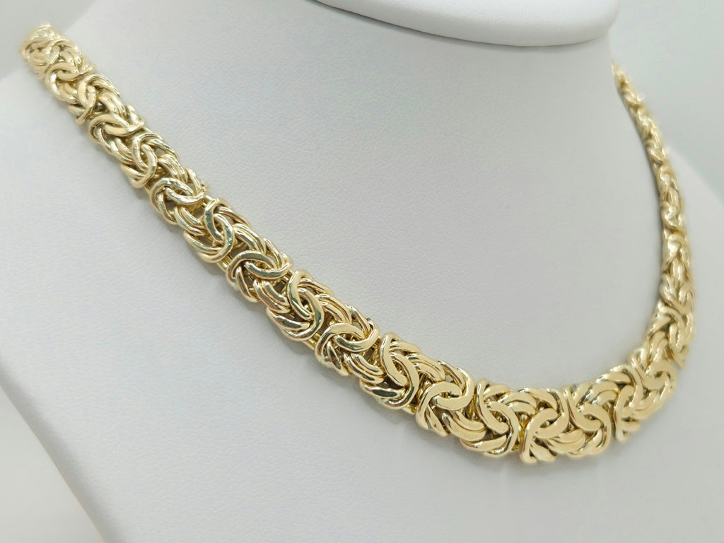 10KT DEGRADING BYZENTINE NECKLACE Size 18INCH 14MM Weight 25GR