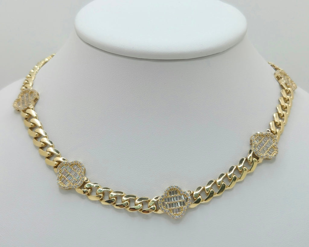 14KT FLOWER CHAIN Size 18INCH 7MM Weigth 25.2GR