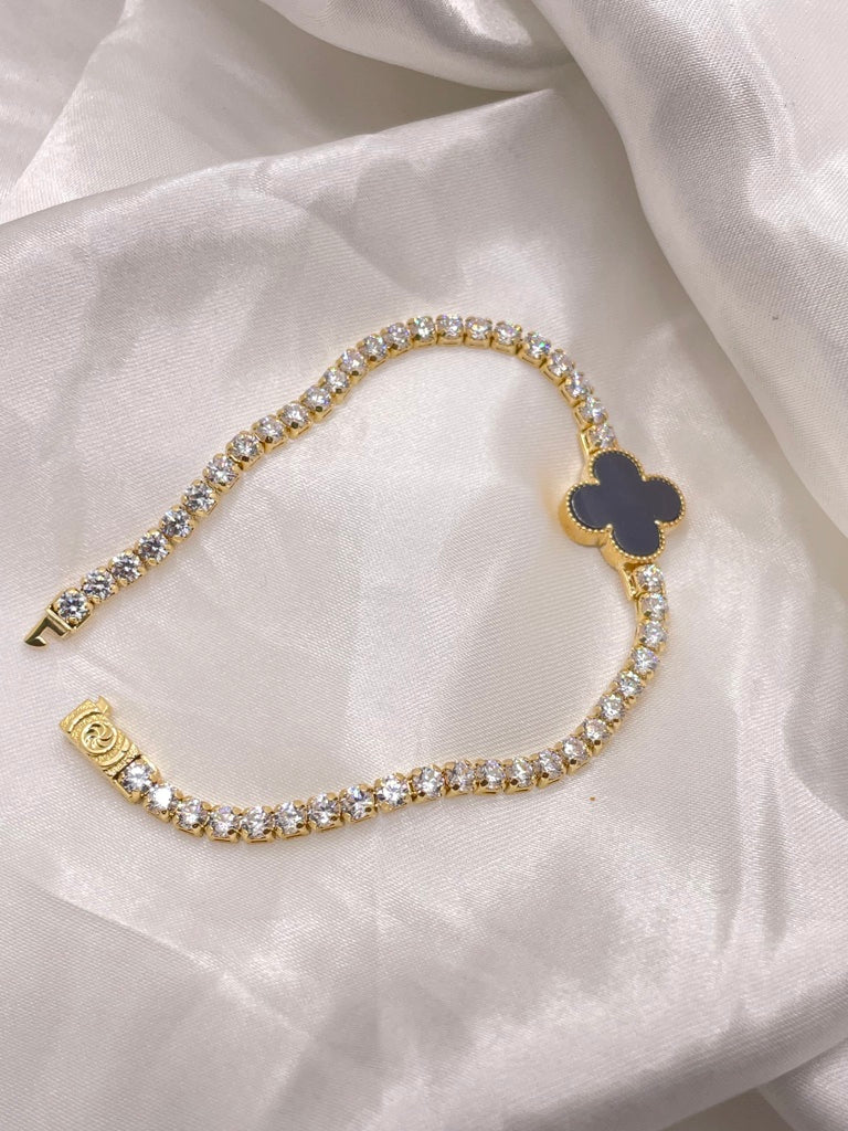10KT FLOWER BRACELET Size 7.5INCH 3.5mm Weigth 9.2GR