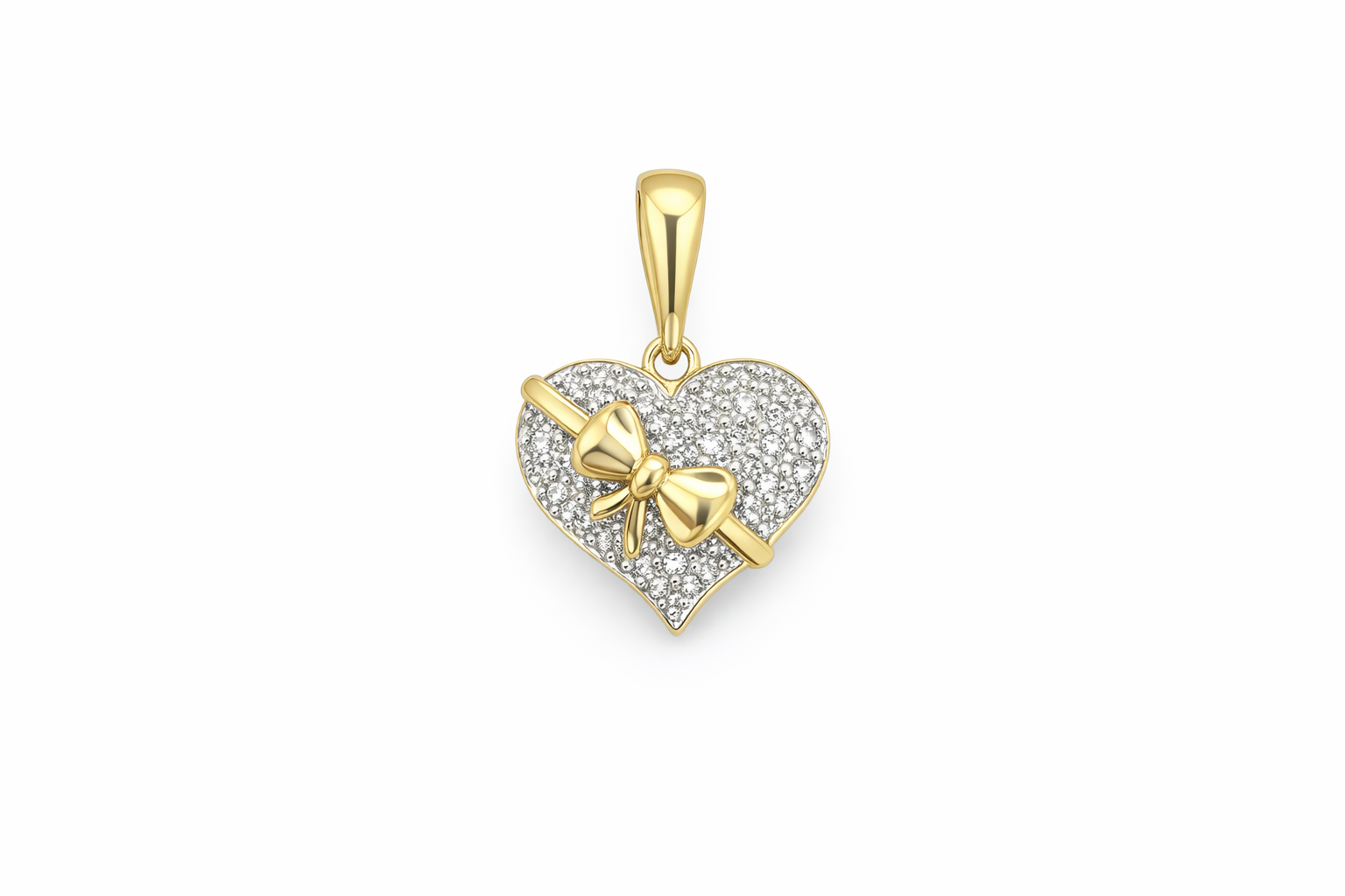 10KT SMALL DIAMOND HEART PENDANT SMALL Weigth 1.3GR