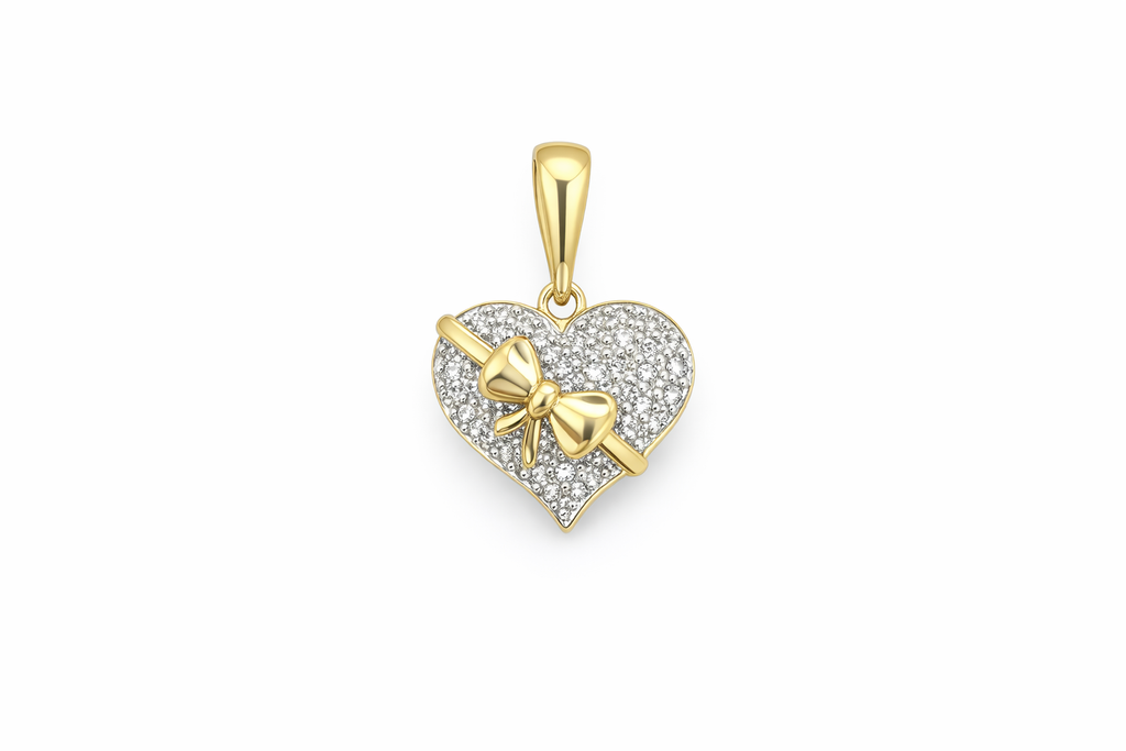 10KT SMALL DIAMOND HEART PENDANT SMALL Weigth 1.3GR