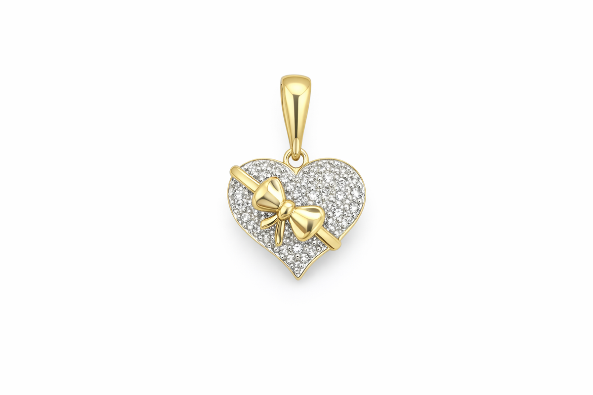 10KT SMALL DIAMOND HEART PENDANT SMALL Weigth 1.3GR