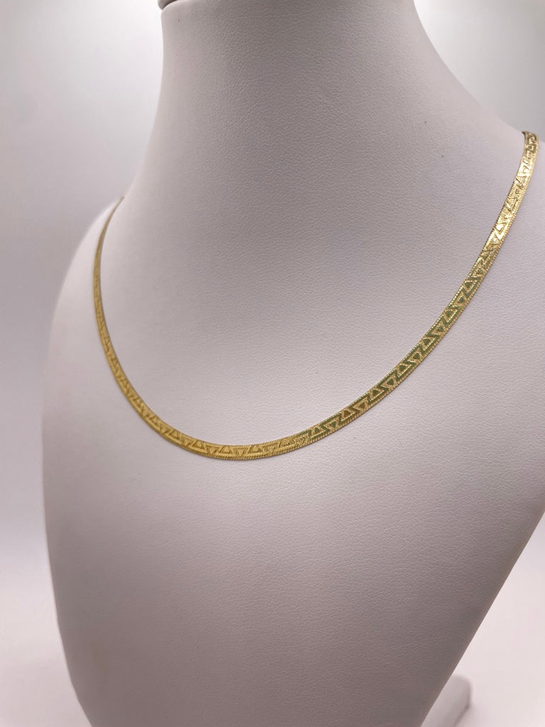 10KT FLAT NECKLACE 3MM