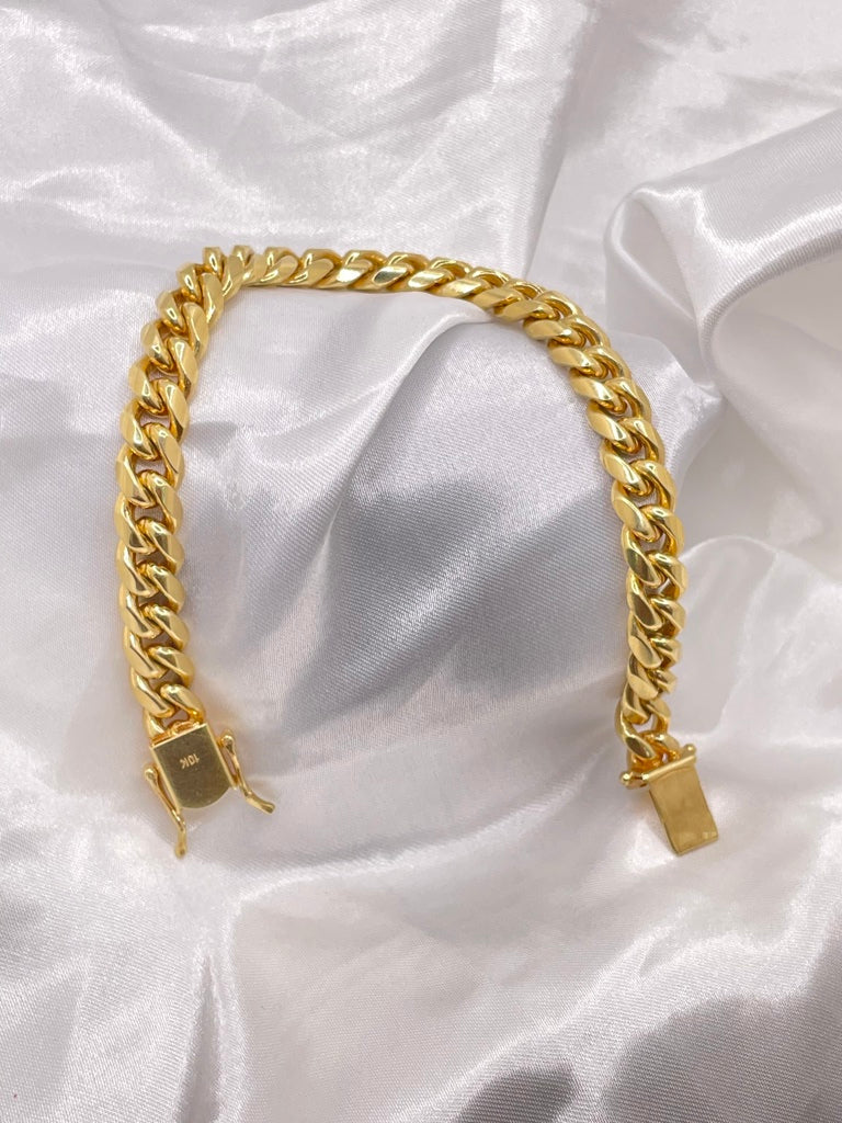10KT SOLID MIAMI CUBAN BRACELET Size 8INCH 9MM Weight 48.4GR