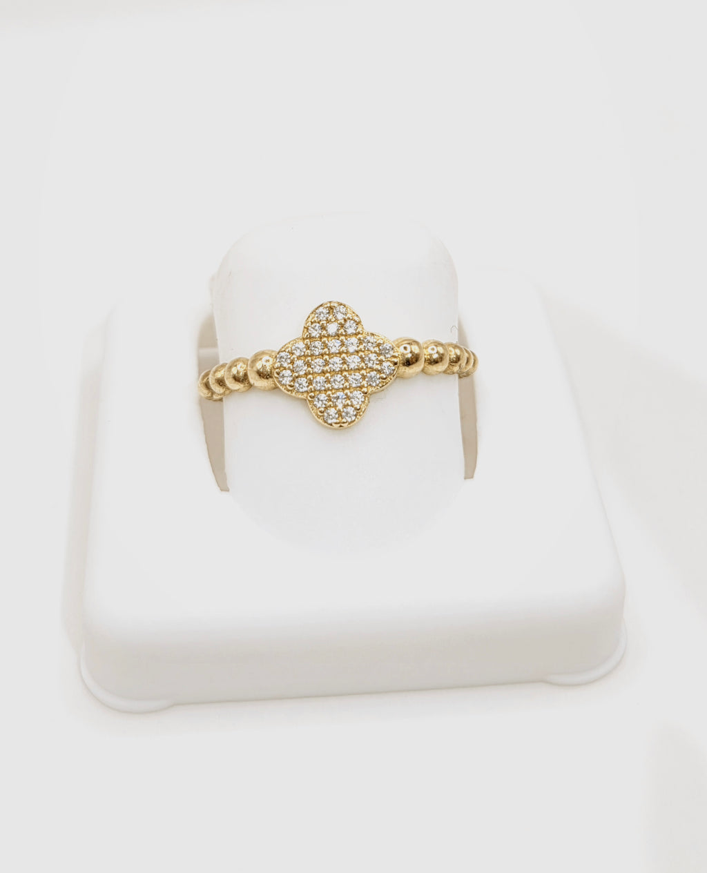 10KT FLOWER RING Size 8 Weigth 1GR