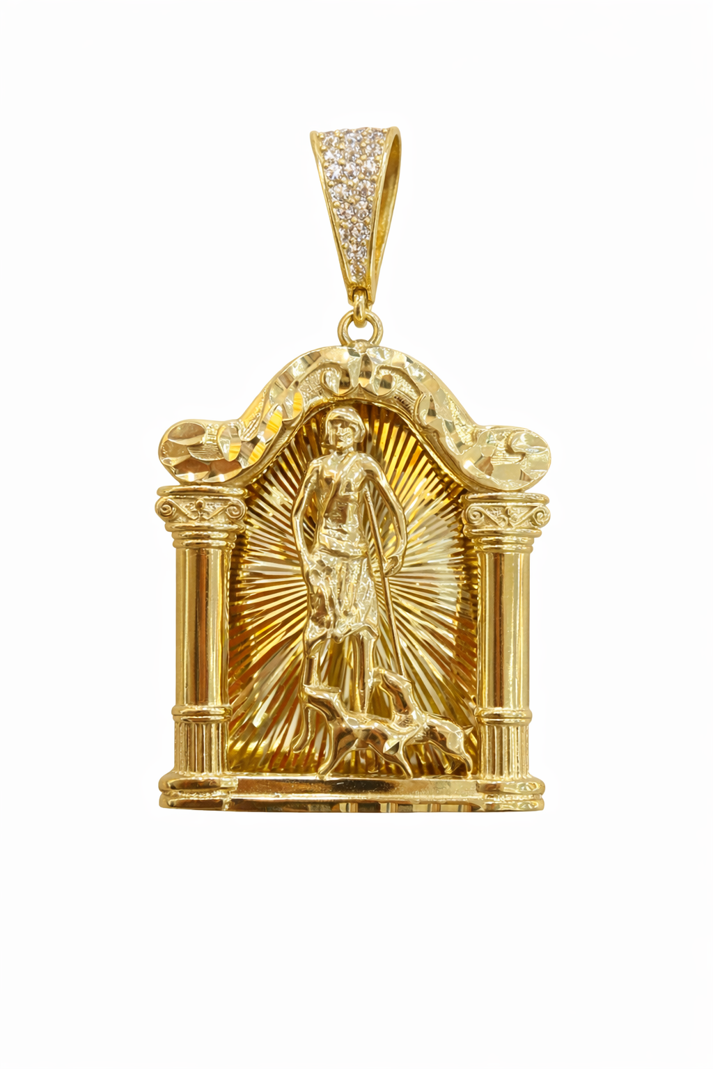 10KT SQUARE HOUSE STYLE SAN LAZARO PENDANT Weigth 8GR