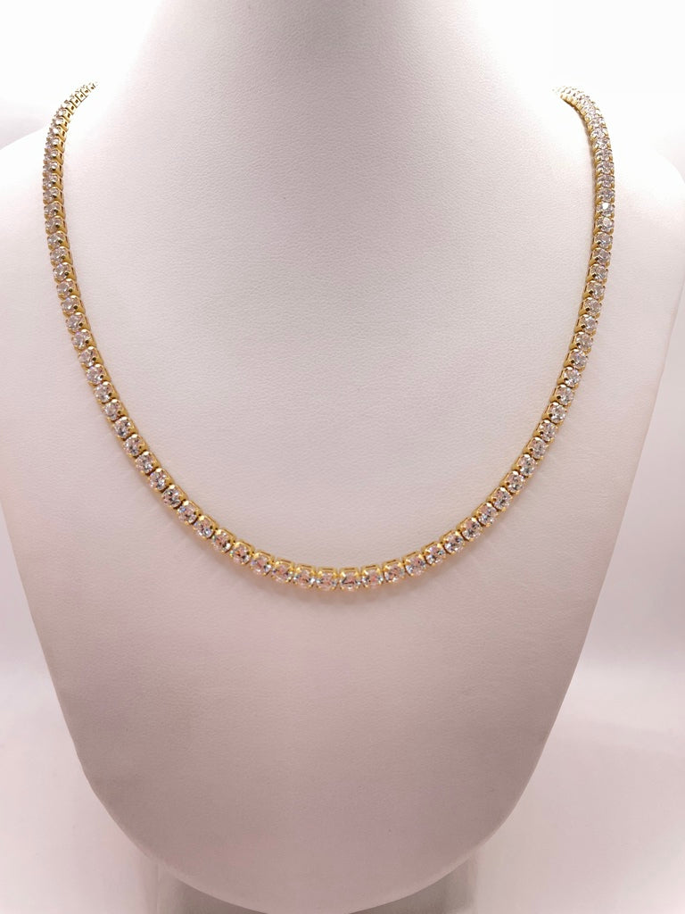 10KT TENNIS CHAIN 22INCH 3.5MM
