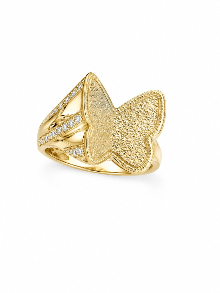 10K BUTTERFLY RING Size 8