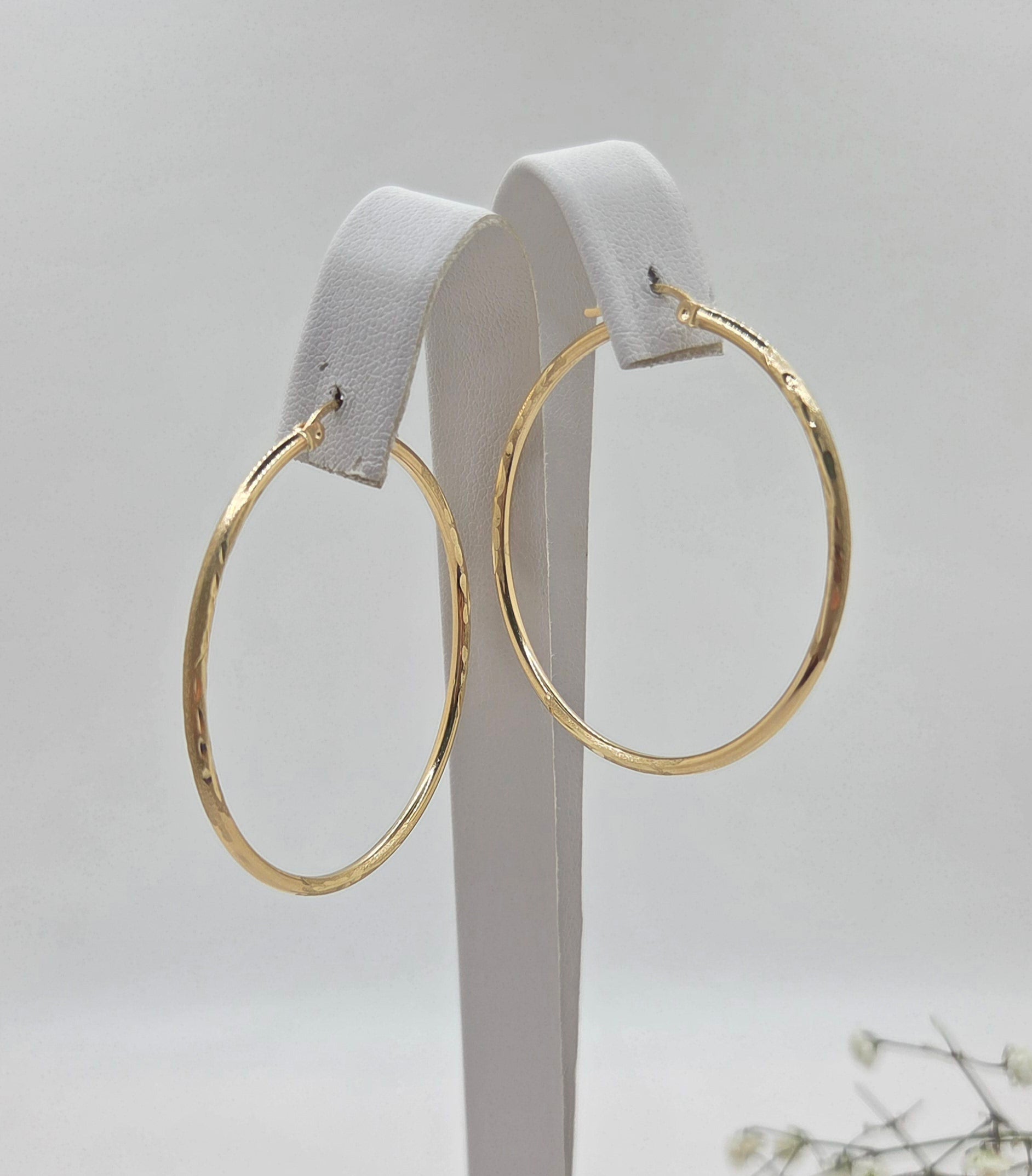 10KT NEVADA DESIGN HOOPS EARRINGS Size 5 2MM Weight 2GR