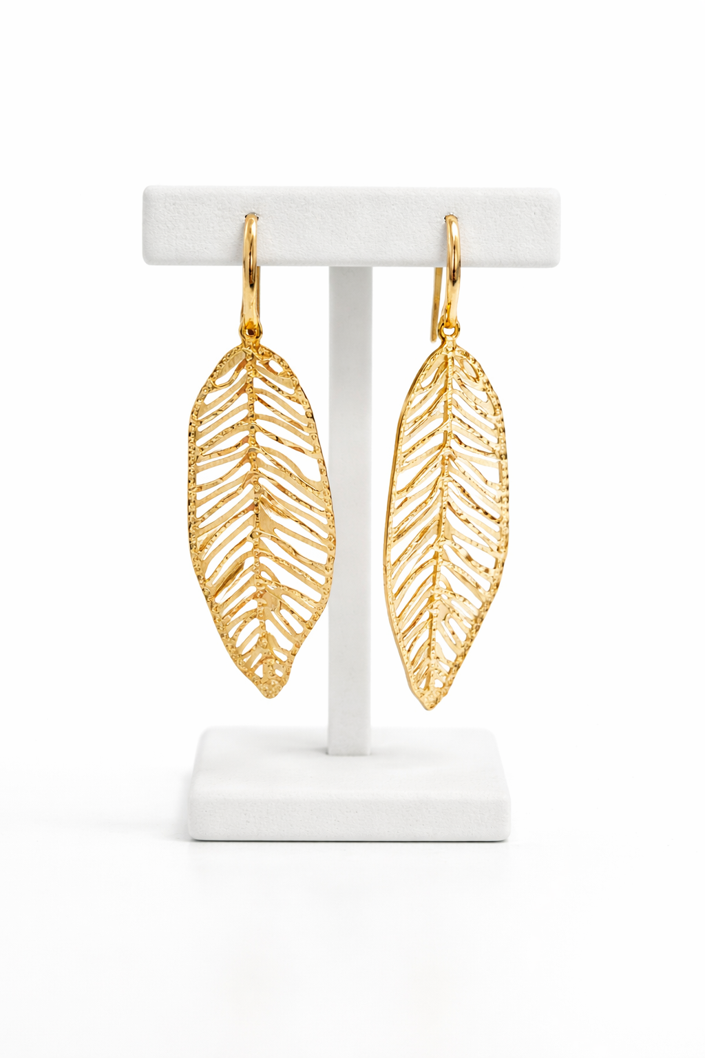 10KT LEAF EARRINGS Size MEDIUM Weigth 3GR