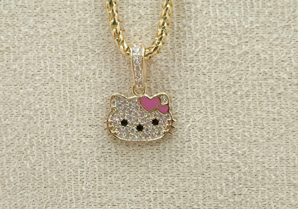 14KT SMALL CZ HELLO PENDANT Weight 1.3GR