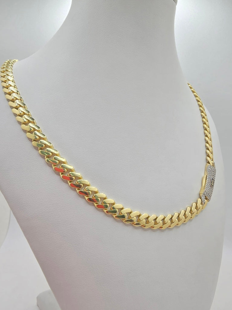 10KT CERTIFIED MONACO CHAIN CZ CLOSURE 6.5MM 18INCH
