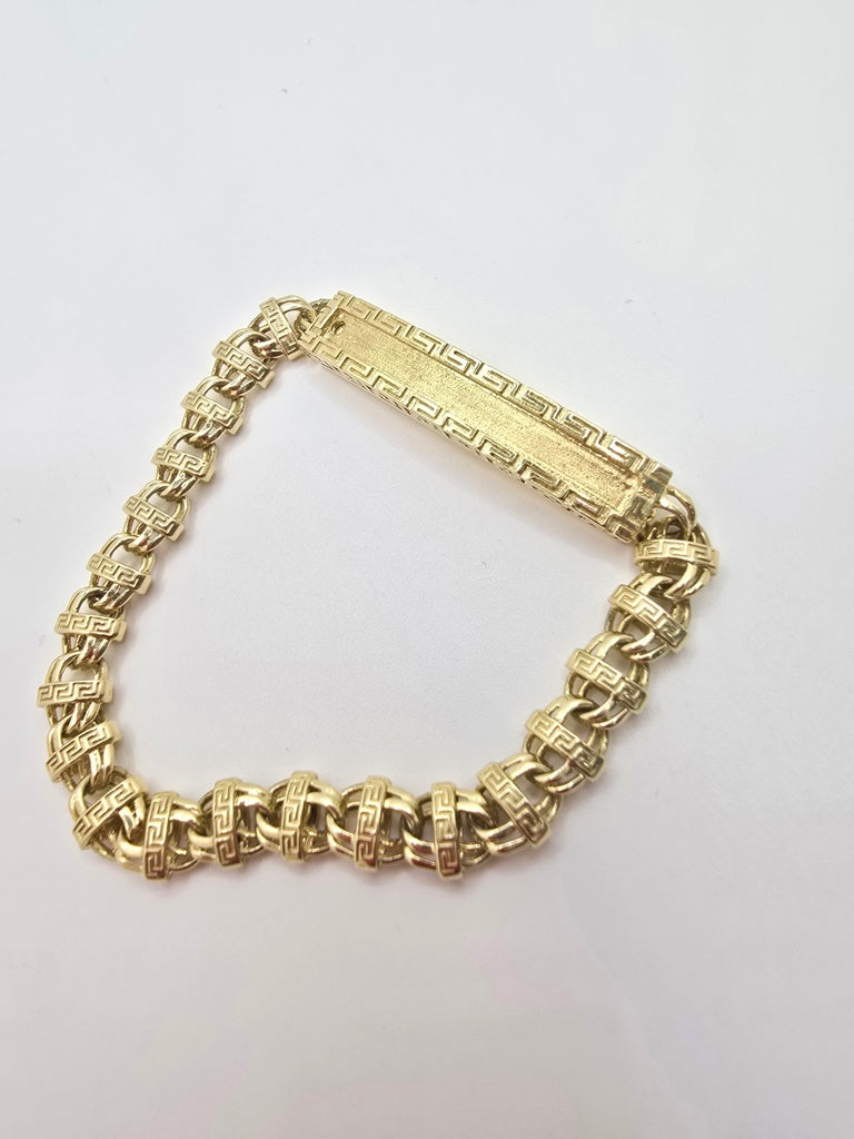 10KT ID GREEK STYLE BRACELET  Size 8INCH Weight 23.1GR