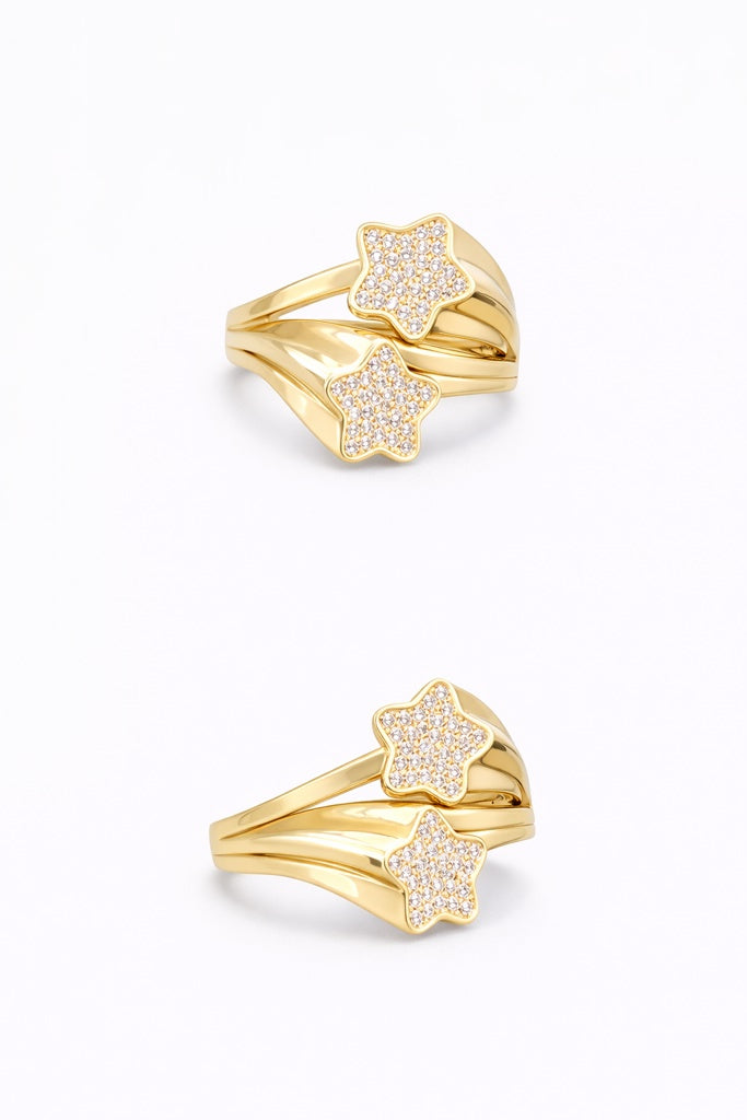 10KT TWO STAR RING Size 8.5 Weigth 3.1
