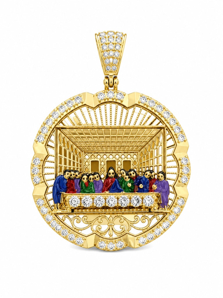 14KT LAST SUPPER PENDANT Size