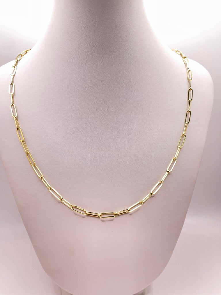 10KT PAPER CLIP CHAIN 18INCH 2MM