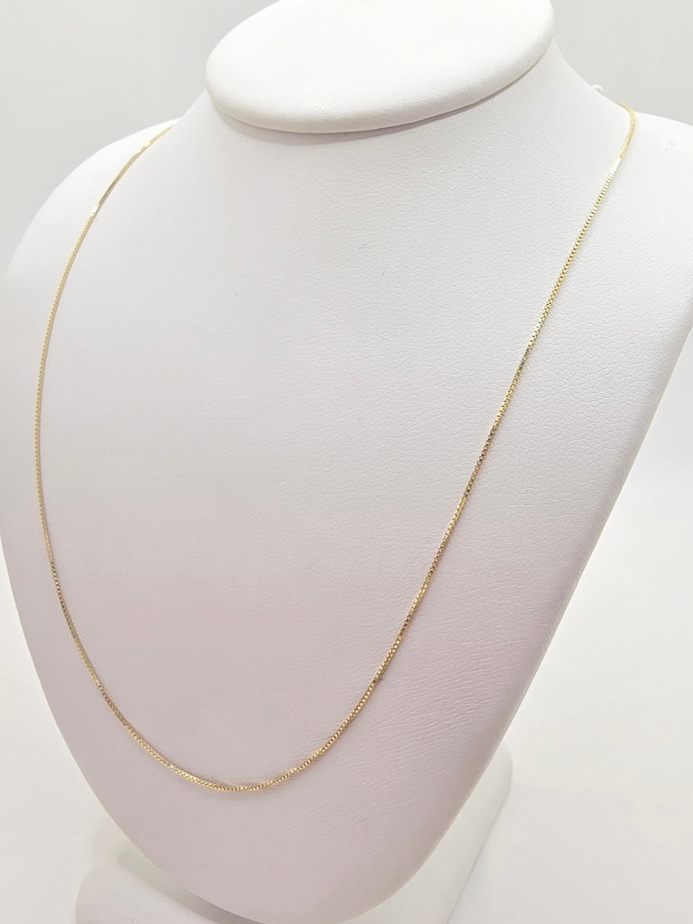 14KT BOX CHAIN Size 16INCH 1MM Weight 1.1GR