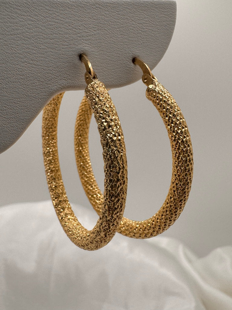 10KT NEVADAS HOOPS EARRINGS Size 6 4MM Weight 4.5GR