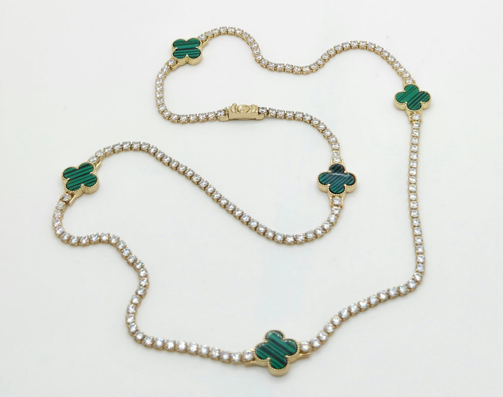 10KT FLOWER NECKLACE Size 18INCH 2MM Weigth 11.6GR