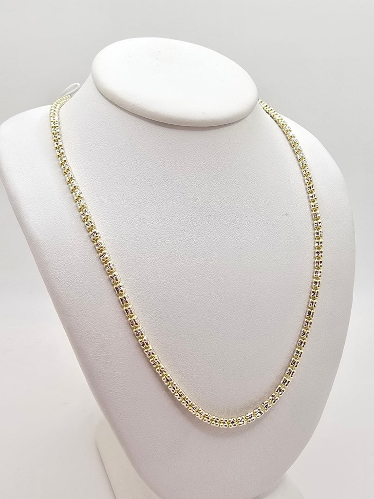10KT ICE CHAIN 3MM 16INCH WEIGHT 12.4GR