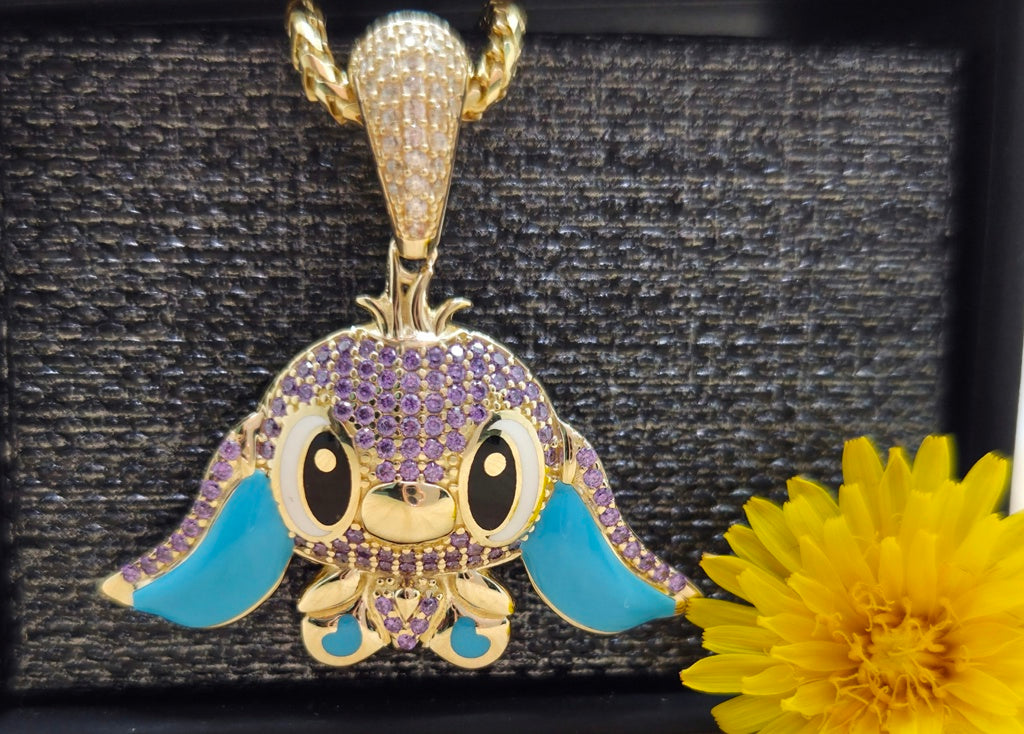 10KT CZ PURPLE STITCH PENDANT Weight 5.5GR