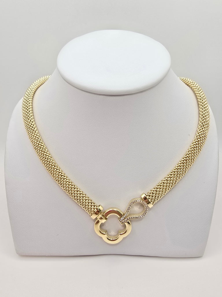 10KT FLOWER NECKLACE Size 8.5MM 18INCH Weigth 31.4GRS