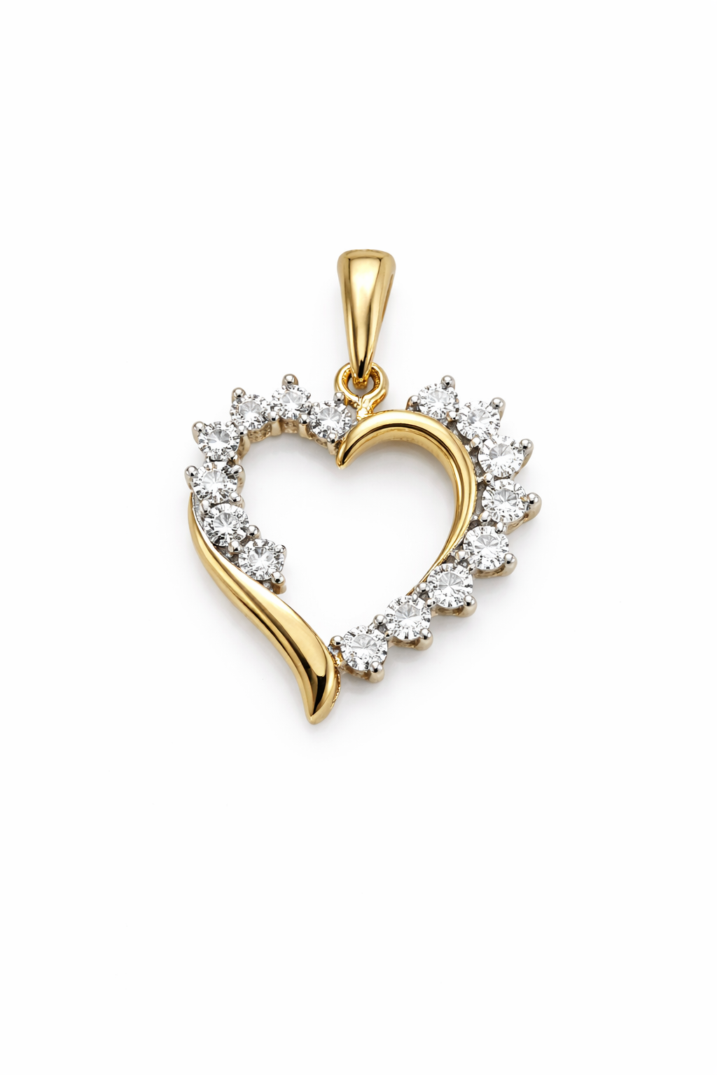 10KT DIAMOND HEART PENDANT Weigth 1.5GR