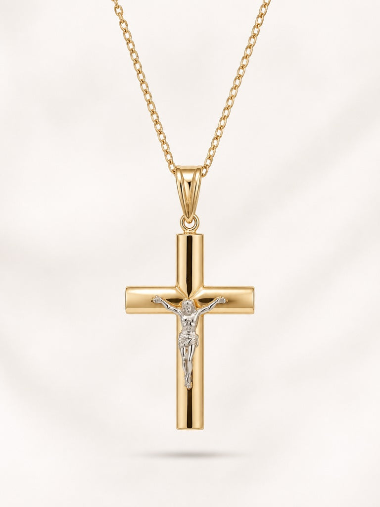 10KT CROSS CHRIST PENDANT Size
